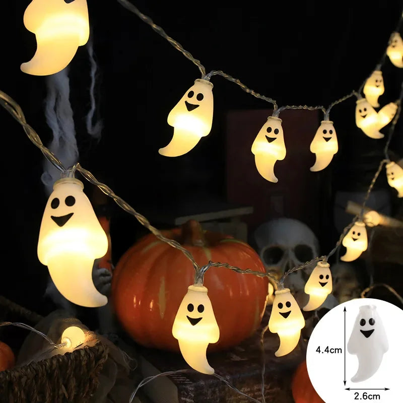 2025 Halloween Decoration Led Light String Pumpkin Skull Eyeball Shaped Lamp String Trick Or Treat Lantern Horror Halloween Day