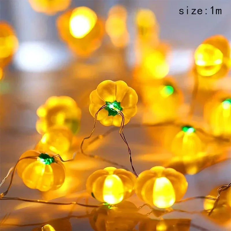 2025 Halloween Decoration Led Light String Pumpkin Skull Eyeball Shaped Lamp String Trick Or Treat Lantern Horror Halloween Day