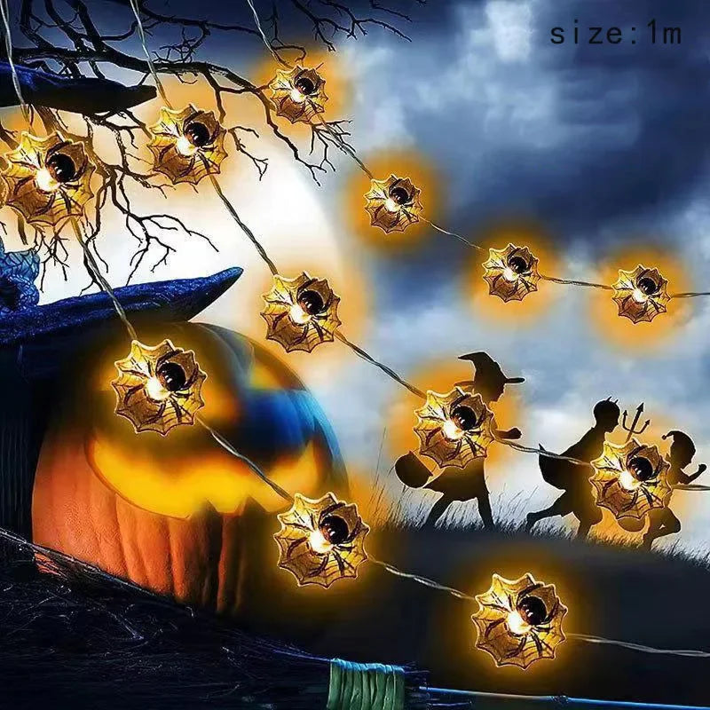 2025 Halloween Decoration Led Light String Pumpkin Skull Eyeball Shaped Lamp String Trick Or Treat Lantern Horror Halloween Day