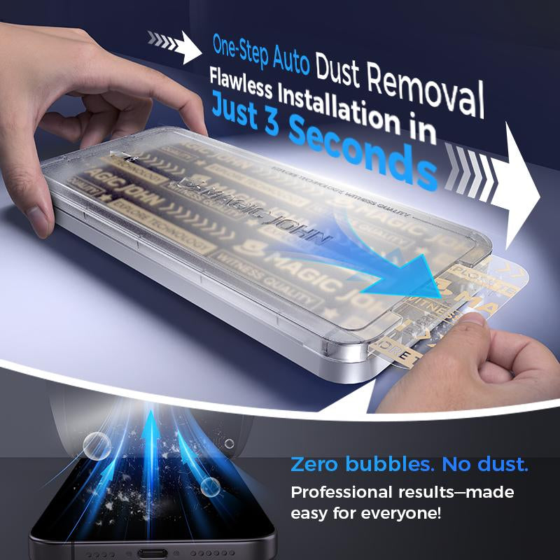 NEW - MAGIC JOHN Premium Upgraded Privacy Screen Protector Dustproof Bubble-Free Design Ultra-Clear for Iphone & Samsung