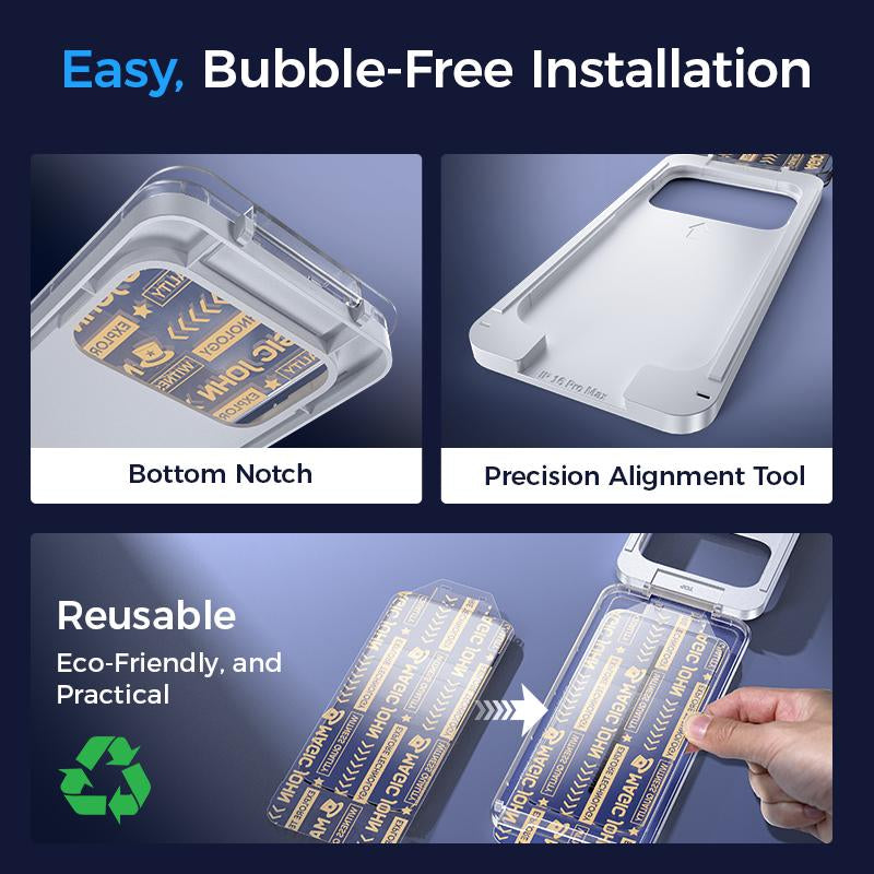 NEW - MAGIC JOHN Premium Upgraded Privacy Screen Protector Dustproof Bubble-Free Design Ultra-Clear for Iphone & Samsung