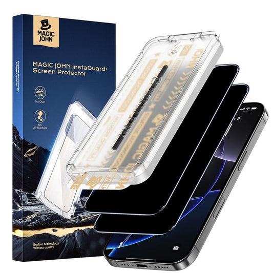 NEW - MAGIC JOHN Premium Upgraded Privacy Screen Protector Dustproof Bubble-Free Design Ultra-Clear for Iphone & Samsung