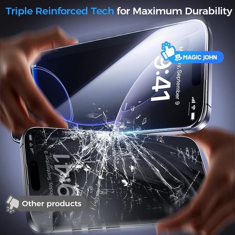 NEW - MAGIC JOHN Premium Upgraded Privacy Screen Protector Dustproof Bubble-Free Design Ultra-Clear for Iphone & Samsung